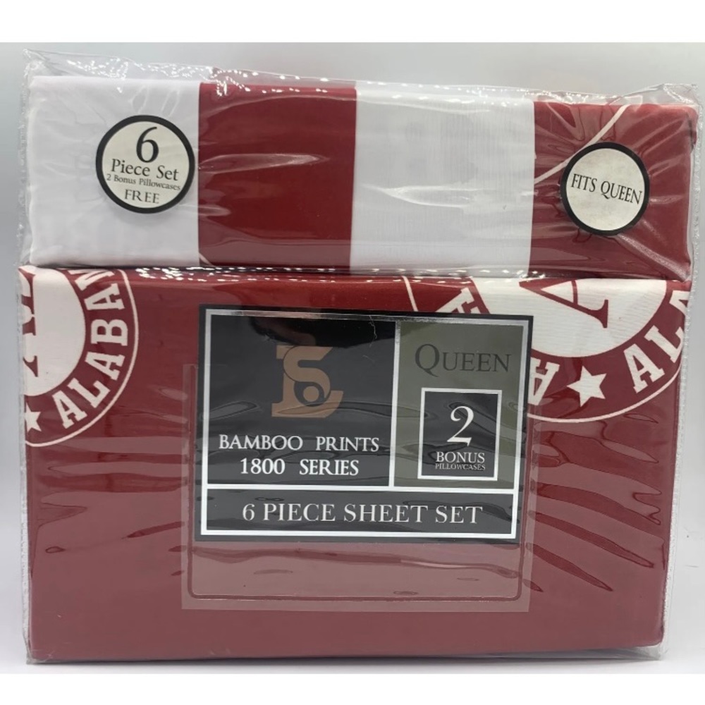 New 6pc Alabama Queen Bamboo Sheet Set Deep Pocket